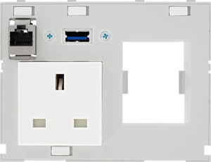 Modlink MSDD Kombieinsatz 2-fach Gr 1xUSB, 1xRJ45 Bu/Bu + Auschnitt für