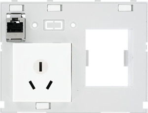 Modlink MSDD Kombieinsatz 2-fach Ch 1xRJ45 Bu/Bu + Ausschnitt für 2 pol