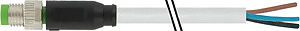 M8 Stecker gerade PVC-OB 3x0,25 grau 2m