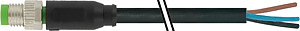 M8 Stecker gerade PUR-OB 3x0,25 schwarz UL, CSA 1m