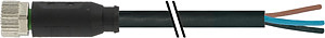 M8 Steckverbinder PVC-OB 3x0,25 schwarz 0,3m