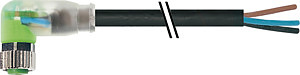 Buchse M8 gew. freies Leit.ende /PUR sw 0,3m
