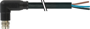 Stecker M8 gew. freies Leit.ende /PUR sw 2m