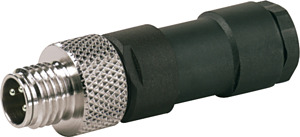 Stecker M8 ger. selbstanschl. m.Lötstiften 4-p