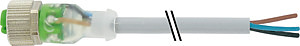M12 Buchse gerade PVC-OB 3x0,34 grau 15m