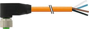 M12 Bu. 90° freies Ltg.-ende PUR 4x0.34 or UL/CSA+robot+schleppk