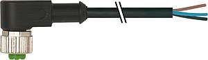 M12 Steckverbinder gewinkelt PVC-OB 3x0,34 schwarz 13m