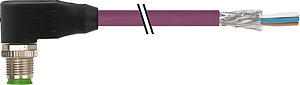 M12 Steckverbinder PUR-OB geschirmt violett UL 1,5m