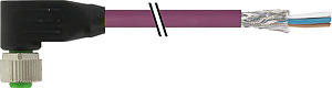 M12 Buchse gerade PUR-OB geschirmt violett UL 1,5m