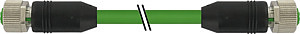 M12 Bu. 0° / M12 Bu. 0° geschirmt E PUR 2x2xAWG22 geschirmt gn UL/CSA 1