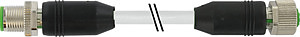 Stecker M12 ger. auf M12-Bu. ger. /PUR grau