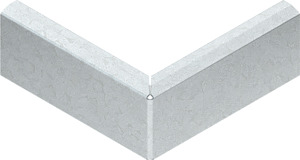 GK-Ausseneckblende glatt h=38mm pulverbeschichtet RAL 9001 cremewei