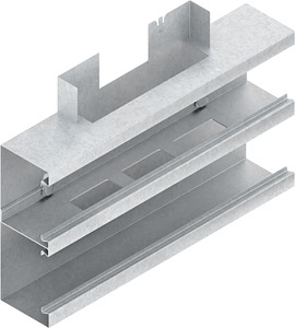 GK-T-Stück 90° doppelzügig symmetri 220x90 mm, De-Öffn. 2x78 mm Stahl, bandv