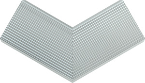 Deckel Pultka.Ausseneck 90°kannelie Aluminium naturanodisiert