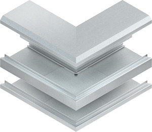 GK-Ausseneck 90° 170x69mm doppelzüg.asym.Alu naturanodisiert