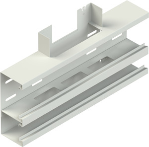 GK-T-Stück 90° doppelzügig asymmetr 170x70 mm, De-Öffn. 78/38 mm Stahl, band