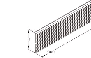 GK-Deckel kanneliert 78x2000mm Kunststoff PVC-hart RAL 8014 sepiab