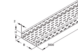 Kabelrinne schwer 60x600x3000mm feuerverzinkt DIN EN ISO 1461 ohne