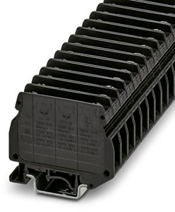 Stecker-Sicherungsklemme 16qmm schwarz Grundklemme m.Universalfuss