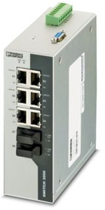 Managed Ethernet-Switch mit sechs R J45-Ports für 10/100 MBit/s, zwei L