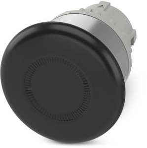 Pilztaster, 22 mm, kreisförmig, sch warz, automatische Rückstellung