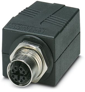 Schaltschrankdurchführung, M12, 8-p olig, X-kodiert auf RJ45-Buchse, Bu