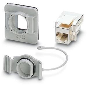 RJ45-Anbaurahmen IP67 Buchse auf Buchse CAT.5e m.Dichtung