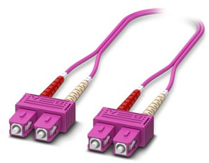 OM4-Duplex-Jumper, Multimode, SC-SC , UPC-Schliff, Länge 2 m