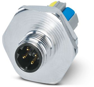 Wanddurchführung, PROFINET, 4-polig geschirmt, Stecker gerade M12, Kodieru