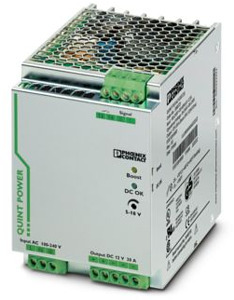 Tragsch.-Stromversorgung 12 VDC/20A primär getaktet 1-phasig