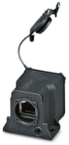 RJ45-Kupplung CAT.5e IP67 mit Schutzdeckel schwarz