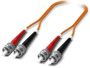 OM2-Duplex-Jumper, Multimode, ST-ST , UPC-Schliff, Länge 1 m