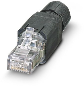 RJ45-Steckverbinder 8-polig IP20 CAT.5e für 4,5-8mm schwarz