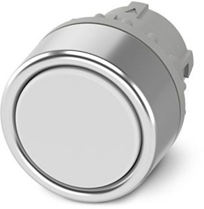 Flachtaster, 22 mm, kreisförmig, we iß, automatische Rückstellung