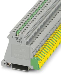 Dreistock-Aktorenklemme 2,5qmm grau LED grün Klemmenbreite 6,2mm
