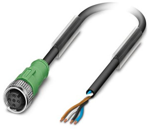 Sensor-Aktor-Kabel 4pol. mit Buchse gerade M12