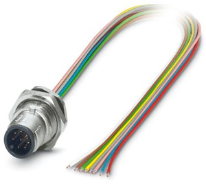 Sensor-/Aktor-Einbaustecker, 12-pol ig, M12-SPEEDCON, Hinterwand-/Schra