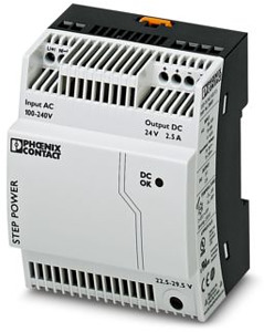 Stromversorgung 24 VDC/2,5A Step Power 1-phasig flach