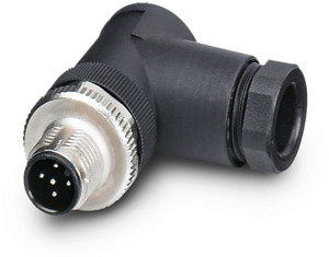 Sensor-Aktor-Stecker 5pol. M 12 gewinkelt m.Metallrändel