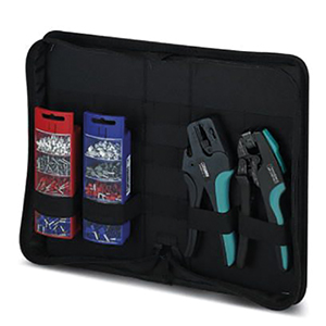 Werkzeugtasche, bestückt Schneid-, Abisolier- und Crimp-Set