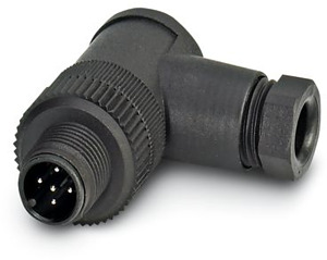 Sensor-Aktor-Stecker 5pol. M 12 gewinkelt m.Kunststoffrändel