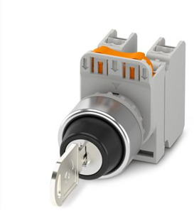 Schlüsselschalter, 22 mm, kreisförm ig, 2 Schaltstellungen, mit automatische