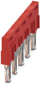 Steckbrücke, Rastermaß: 8,2 mm, Bre ite: 39,3 mm, Polzahl: 5, Farbe: ro