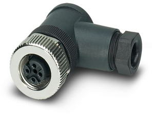 Sensor-Aktor-Buchse 4pol. M12 gewinkelt mit Metallrändel