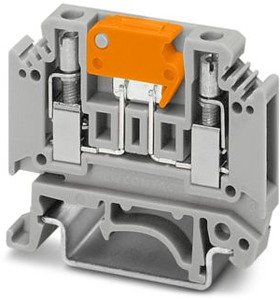Messer-Trennklemme 2,5qmm grau m.Prüfbuchsenschrauben b=5,2mm