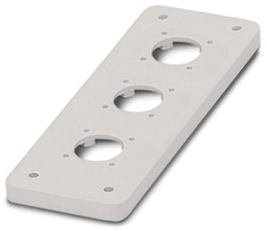 Abdeckplatte B24 auf RST HEAVYCON grau 3x21mm Rundsteckverb.