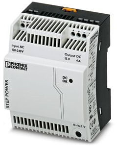 Stromversorgung 15 VDC/4A Step Power 1-phasig flach