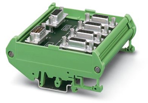 RS-485-T-Verteiler passiv 4-fach 1x9pol.Stift 5s9pol.Buchse
