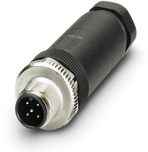 Sensor-Aktor-Stecker 5pol. M 12 gerade mit Metallrändel