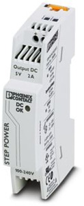 Tragschienen-Stromversorgung 5 V DC /2 A, primär getaktet, 1-phasig.